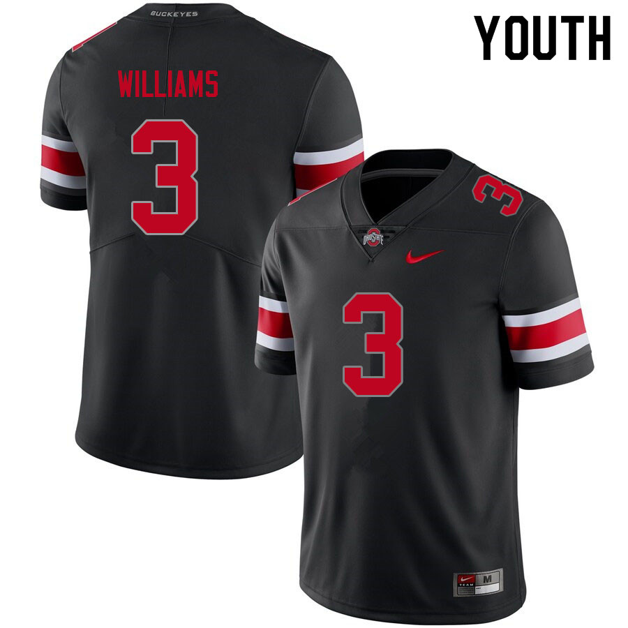 Youth #3 Miyan Williams Ohio State Buckeyes College Football Jerseys Sale-Blackout